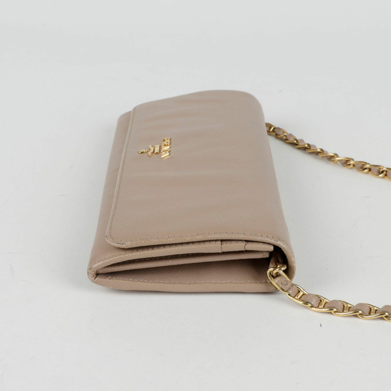PRADA 1MT290 金屬標誌鏈條皮夾斜背包-7