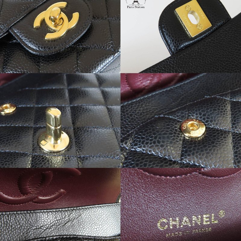 【巴黎站二手名牌專賣店】*現貨*CHANEL香奈兒真品*經典黑色菱格紋荔枝牛皮金雙C COCO 25 金鏈肩背包-5