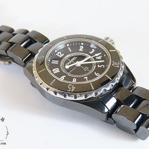 【巴黎站二手名牌專賣店】*現貨*CHANEL 香奈兒 真品*J12黑陶瓷33CM石英錶-1