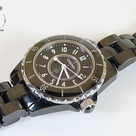 【巴黎站二手名牌專賣店】*現貨*CHANEL 香奈兒 真品*J12黑陶瓷33CM石英錶-2