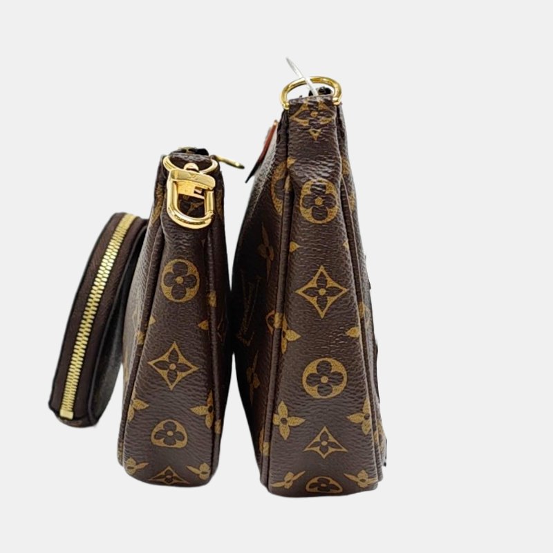 LOUIS VUITTON MULTI 棕色塗層帆布老花五合一斜挎包手拿包單肩包 金色五金 子袋2條可拆卸肩帶 配件齊全 9.9新-2