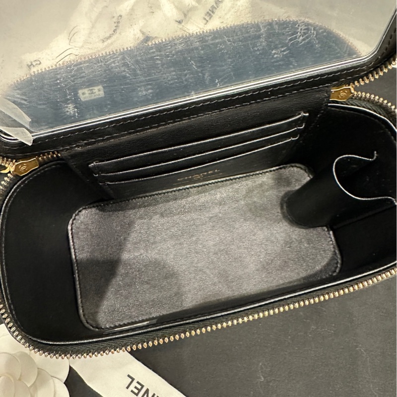 【配件:防塵袋 💕】Chanel 24s 浮雕logo鏈條 ot扣 黑金色 長盒子包 可斜挎單肩 荔枝牛皮-4