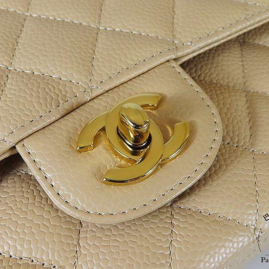 【巴黎站二手名牌專賣店】＊現貨＊CHANEL香奈兒真品＊奶茶色菱格紋荔枝牛皮金雙C COCO 25 金鏈肩背包-5