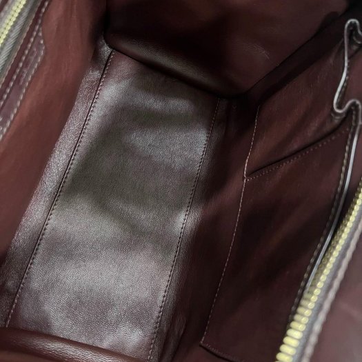 東區正精品㊣CELINE Micro 咖啡色三色牛皮手提包冏包中型 RZ5780-2