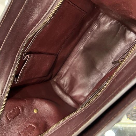 東區正精品㊣CELINE Micro 酒紅色綠色蟒蛇皮拼麂皮手提包冏包中型 RZ4373-2