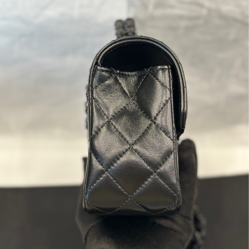 【配件:小票 防塵袋盒子 💕】Chanel 25c 皮穿鏈手柄 Cf mini handle soblack-2