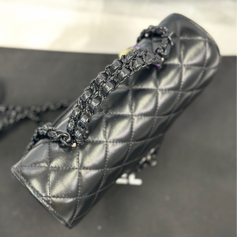 【配件:小票 防塵袋盒子 💕】Chanel 25c 皮穿鏈手柄 Cf mini handle soblack-4