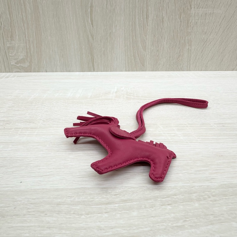 HERMES桃紅色小馬吊飾PM-2