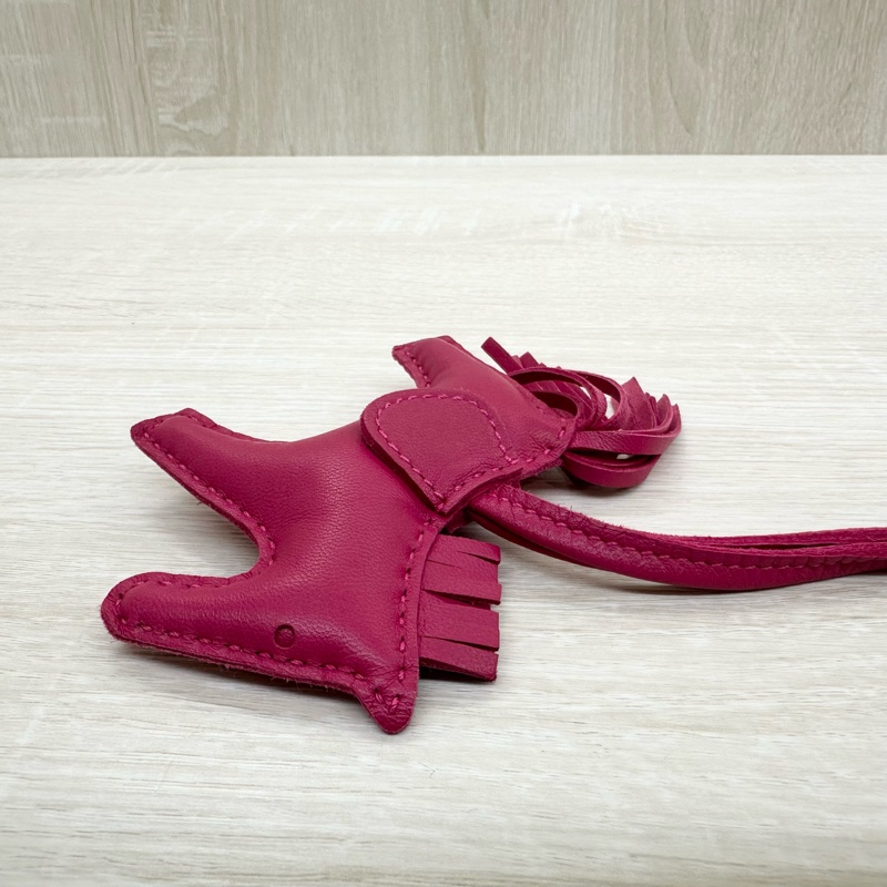 HERMES桃紅色小馬吊飾PM-4