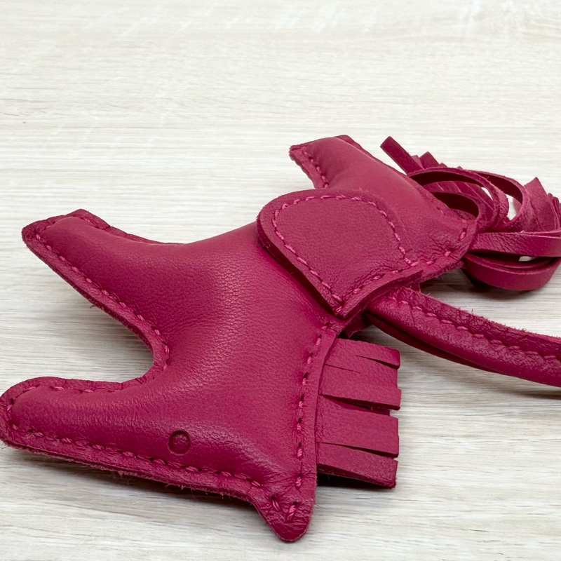 HERMES桃紅色小馬吊飾PM-9