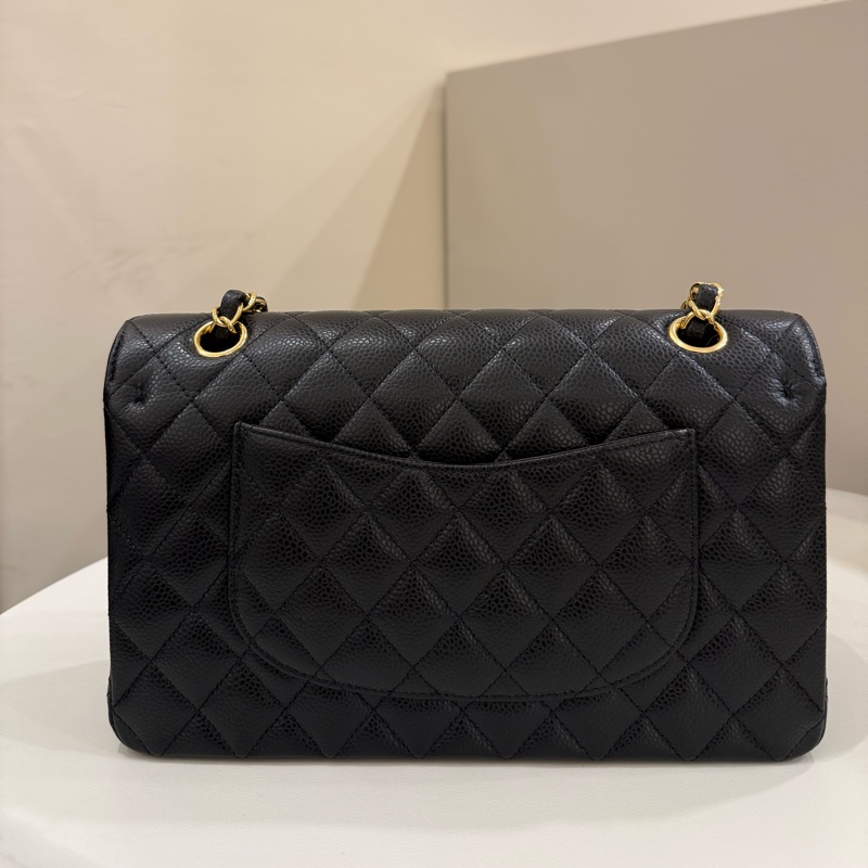 （極新美品）Chanel香奈兒 coco cf25 荔枝顆粒牛皮 黑金-1