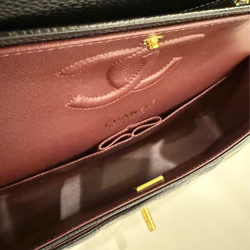 （極新美品）Chanel香奈兒 coco cf25 荔枝顆粒牛皮 黑金-5