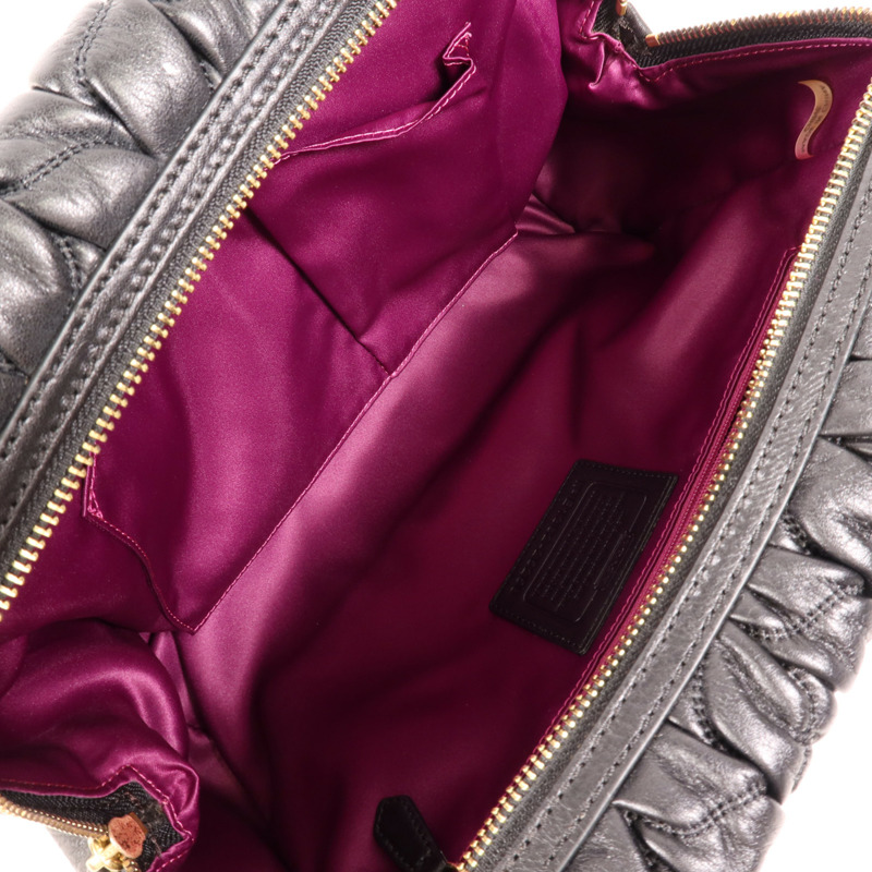 COACH 牛皮皮革2 Way Shoulder金扣手挽肩背兩用袋-9