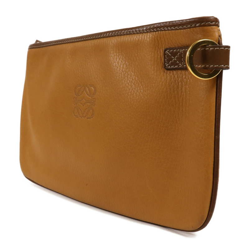 LOEWE 牛皮皮革Pouch金扣手拿包-2