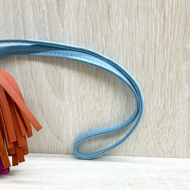 HERMES紫色拚天藍色小馬吊飾PM-4