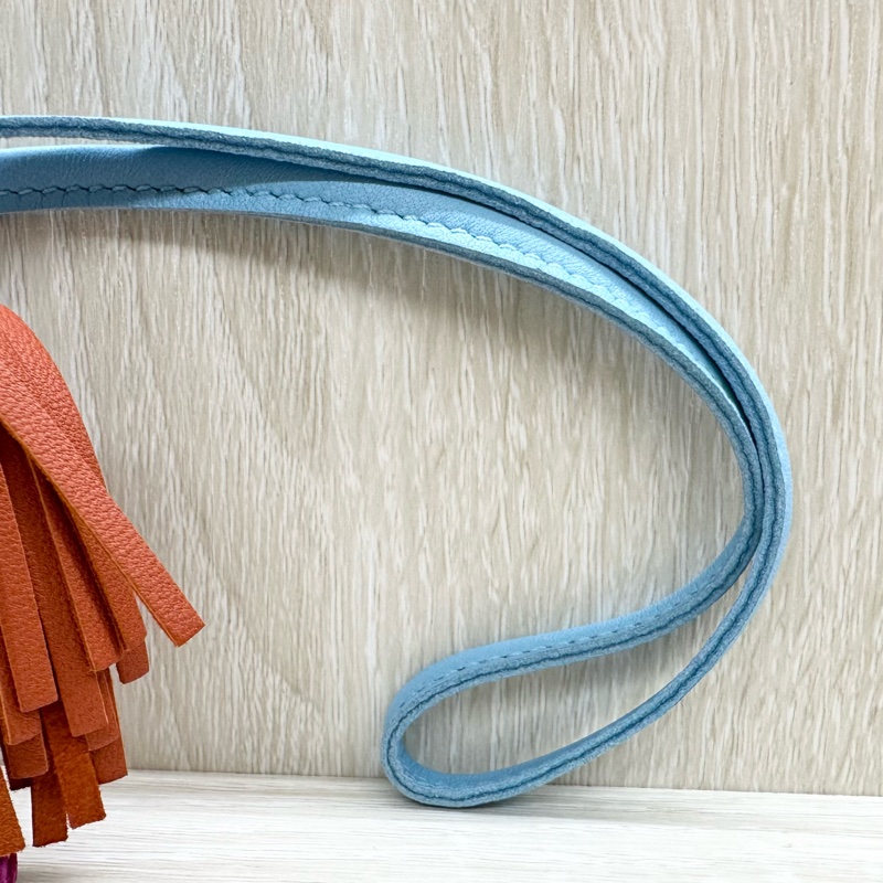 HERMES紫色拚天藍色小馬吊飾PM-12