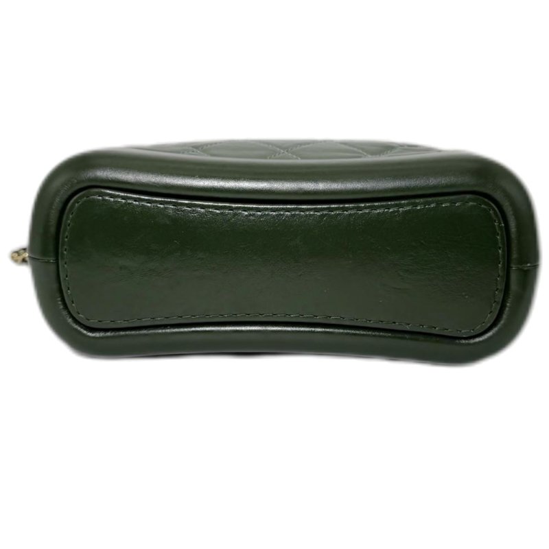 ［1975］香奈儿 CHANEL Gabrielle 菱格皮穿链 流浪包 小牛皮 斜挎手提单肩包 小號 女款 抹茶绿 -4