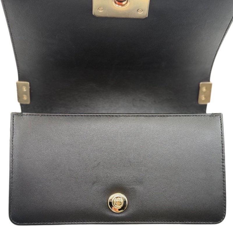 [ 2427 ] 香奈兒 CHANEL LE BOY 小號 黑金色 牛皮-8