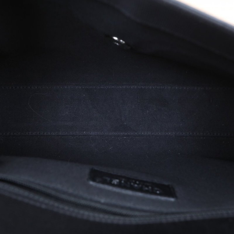 CHANEL 黑色牛皮25開銀扣菱格紋褶皺翻蓋口蓋包肩背包-3