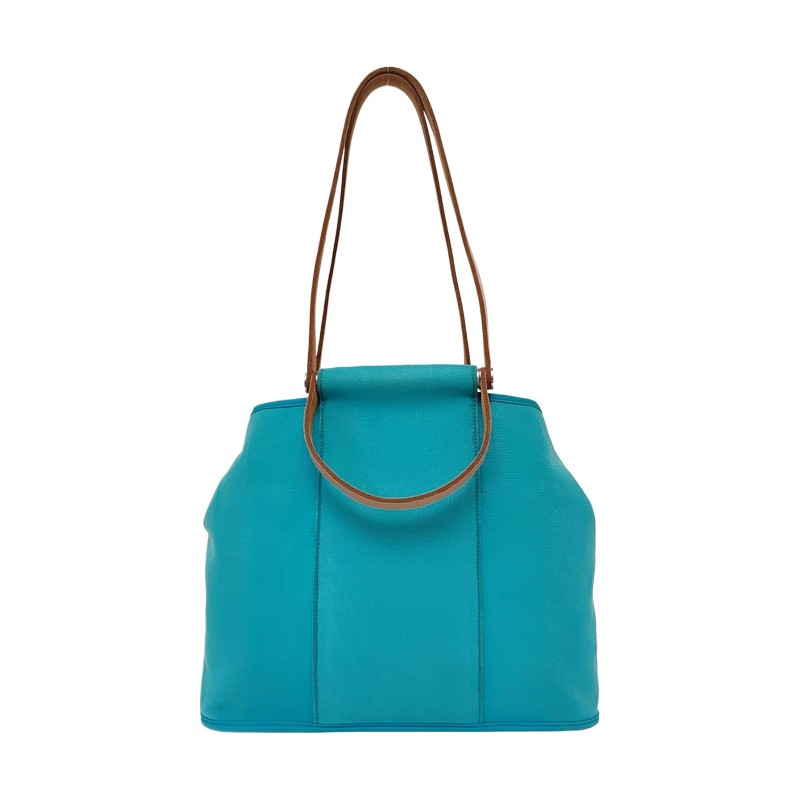 HERMÈS Cabag 32 馬卡龍藍色帆布 肩背包手提包-0