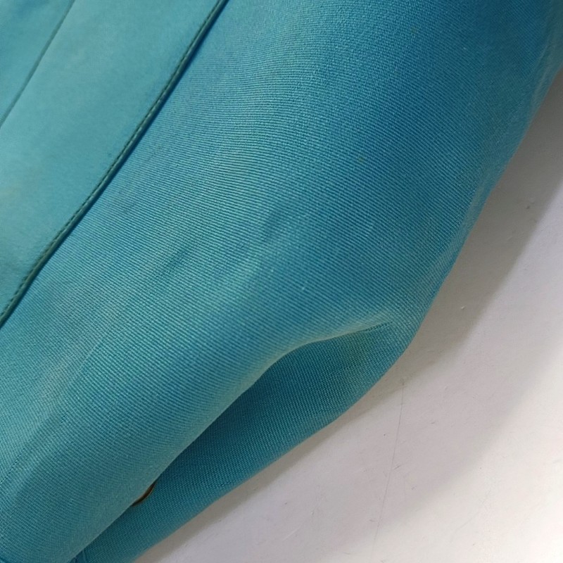 HERMÈS Cabag 32 馬卡龍藍色帆布 肩背包手提包-9