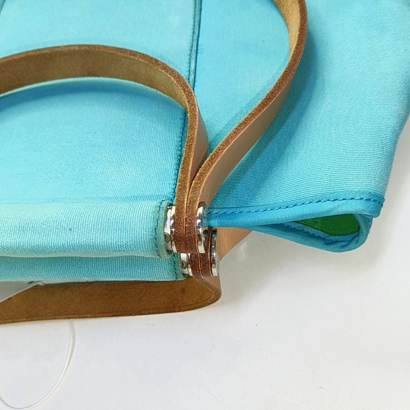 HERMÈS Cabag 32 馬卡龍藍色帆布 肩背包手提包-14