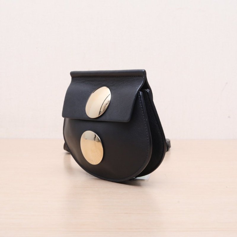 CHLOE 黑色牛皮斜跨零錢包肩背包-3