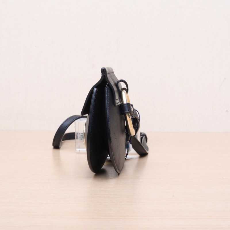 CHLOE 黑色牛皮斜跨零錢包肩背包-4