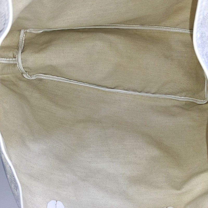 GOYARD Saint Louis 小號 白色塗層 帆布印花手提包 銀色五金 子袋-6