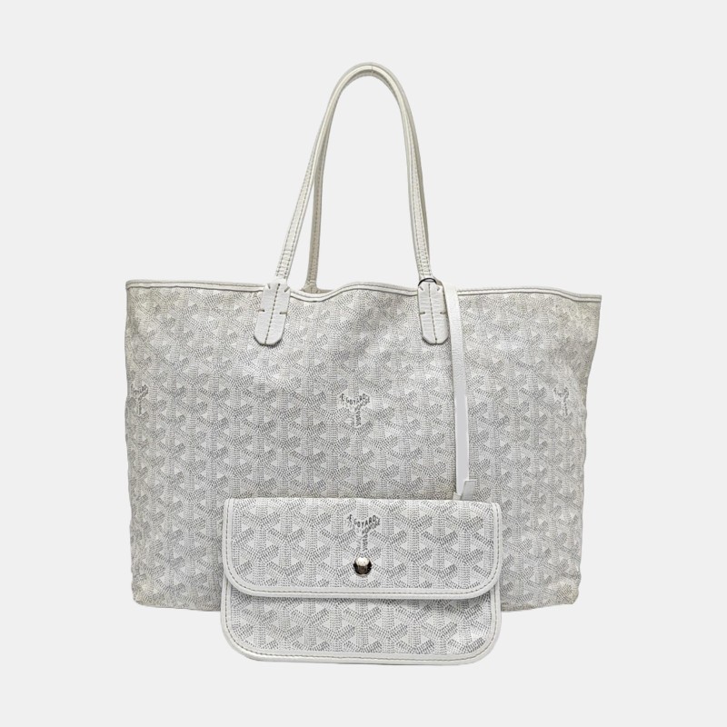 GOYARD Saint Louis 小號 白色塗層 帆布印花手提包 銀色五金 子袋-7