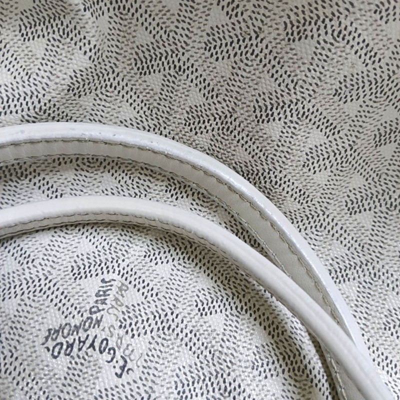 GOYARD Saint Louis 小號 白色塗層 帆布印花手提包 銀色五金 子袋-8