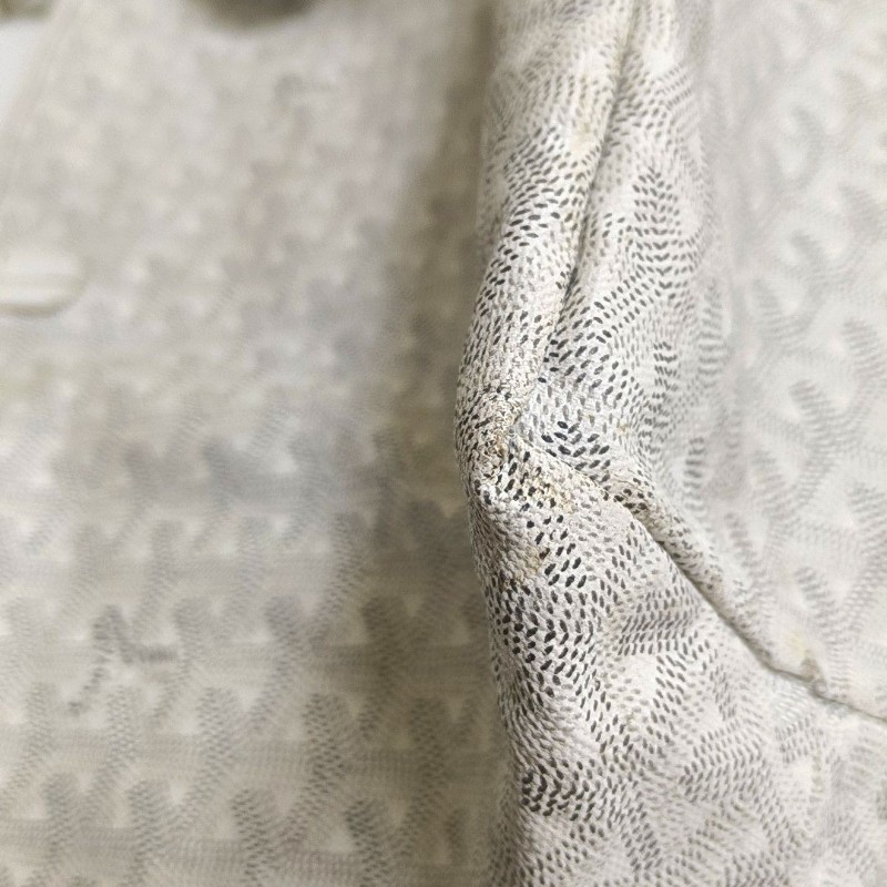 GOYARD Saint Louis 小號 白色塗層 帆布印花手提包 銀色五金 子袋-10
