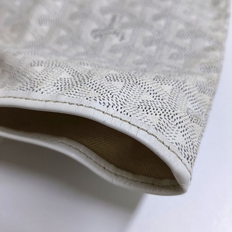 GOYARD Saint Louis 小號 白色塗層 帆布印花手提包 銀色五金 子袋-12