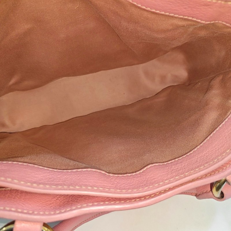 Miu Miu 托特包 粉色牛皮單肩包手提包斜挎包 金色五金 可拆卸肩帶-5