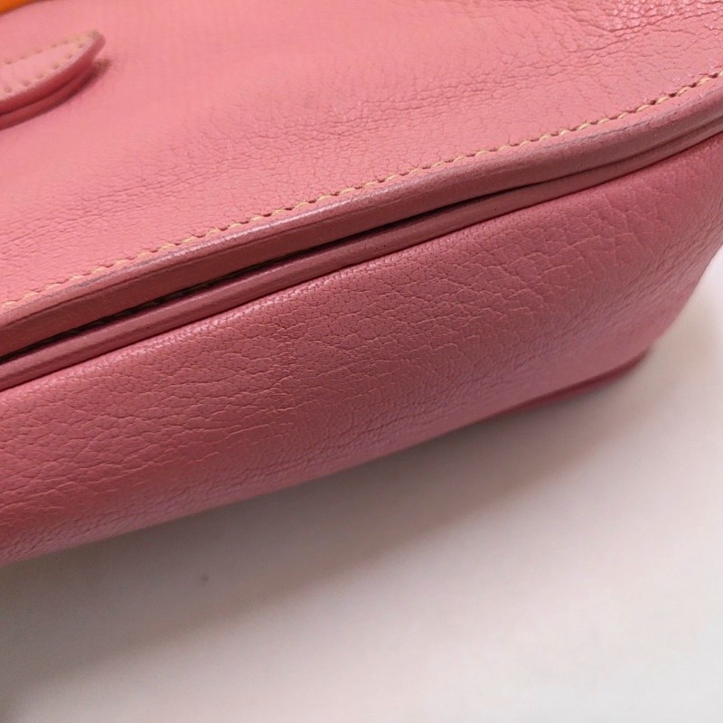 Miu Miu 托特包 粉色牛皮單肩包手提包斜挎包 金色五金 可拆卸肩帶-7