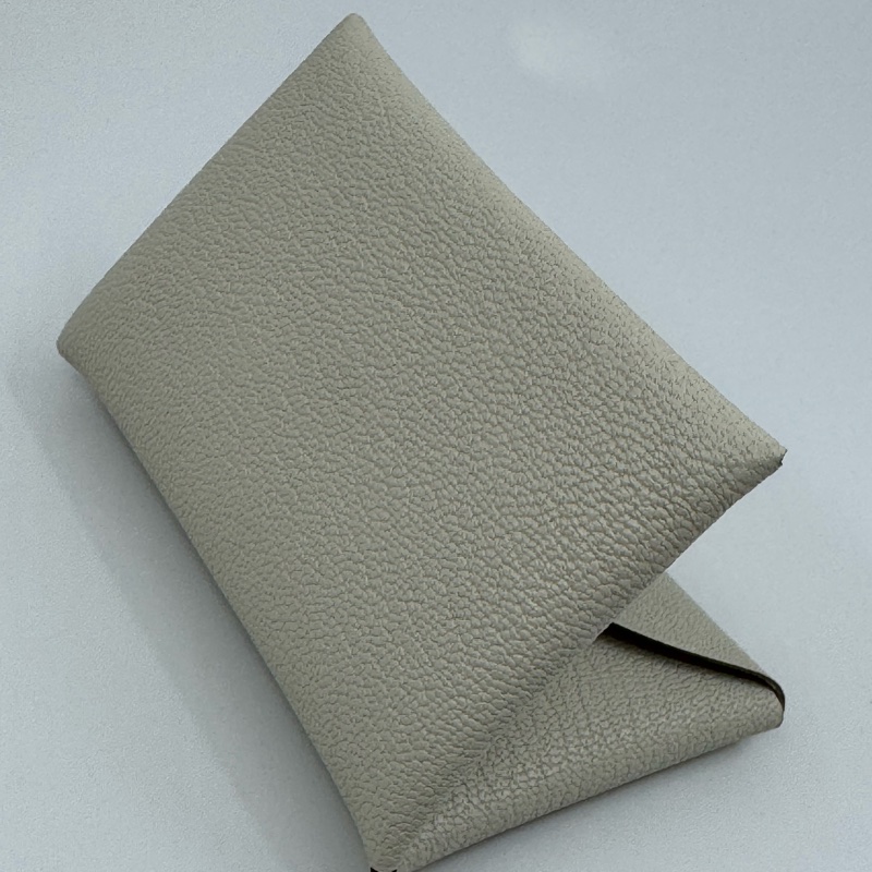 HERMÈS 米白色 Calvi Card Holder-11