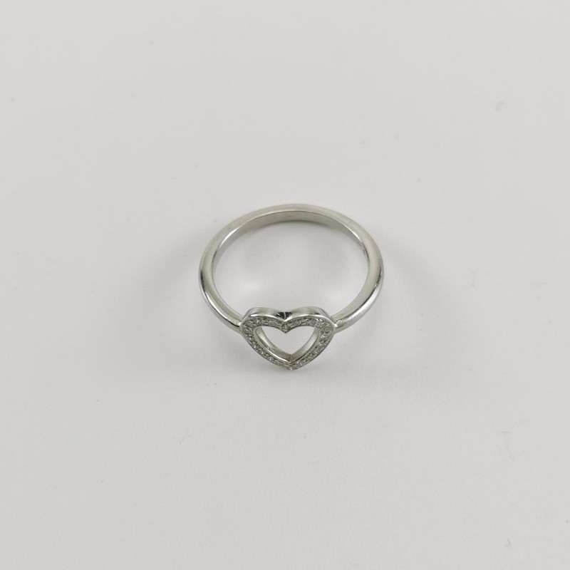 Tifany &Co.鉑金鑽石愛心戒指-1