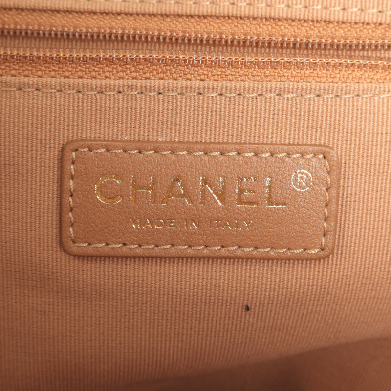 CHANEL 羊皮皮革Tote Bag金扣手挽肩背兩用袋-5