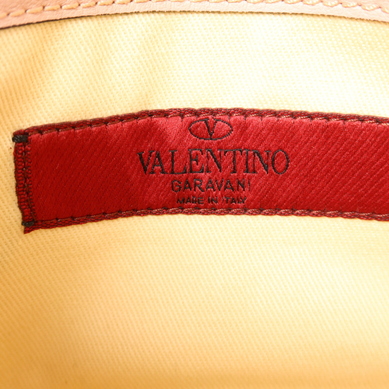 Valentino 牛皮皮革Garavani Rockstud Flap金扣肩背袋-5