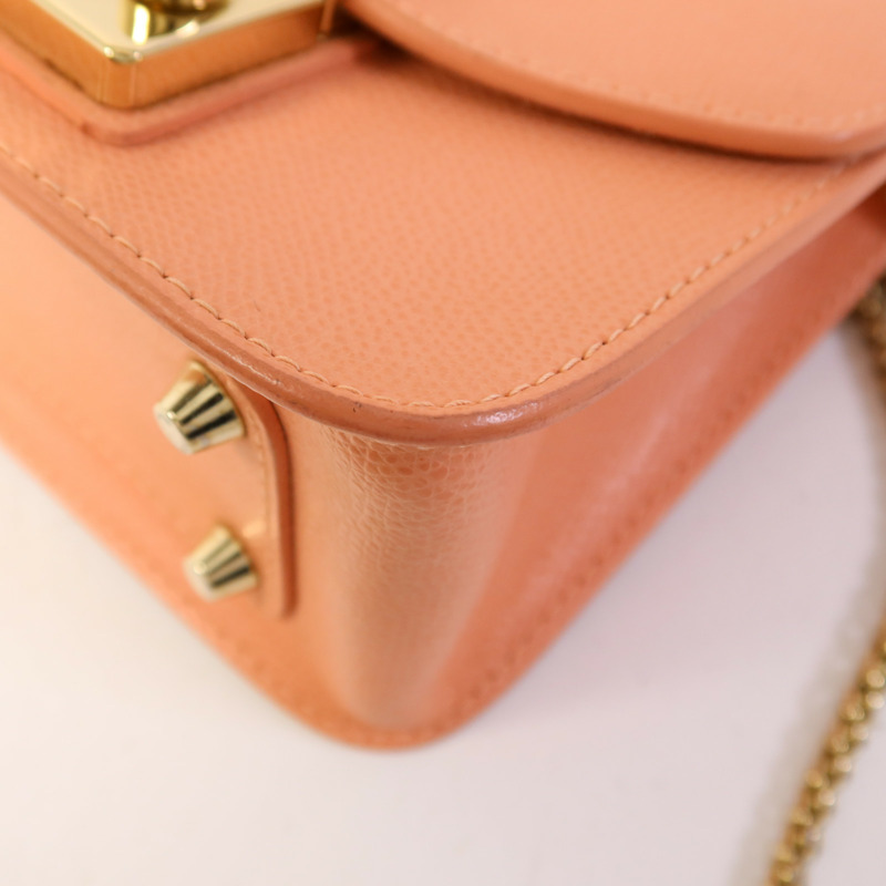 Furla 牛皮皮革Chain Shoulder Bag金扣鏈帶肩背袋-9