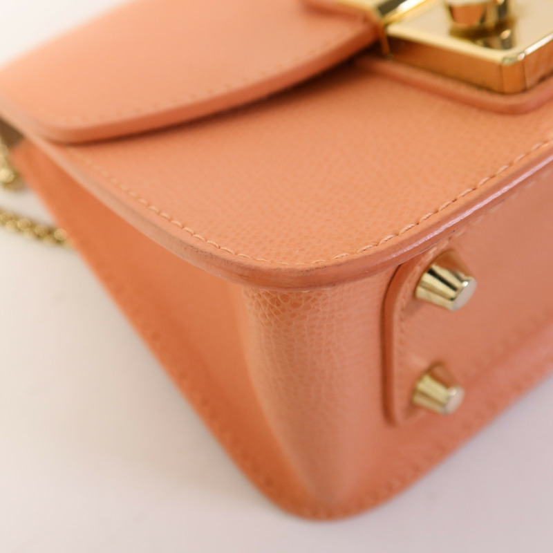 Furla 牛皮皮革Chain Shoulder Bag金扣鏈帶肩背袋-10