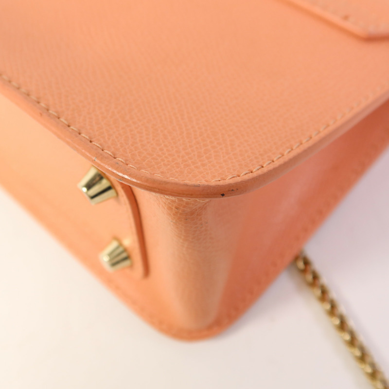 Furla 牛皮皮革Chain Shoulder Bag金扣鏈帶肩背袋-11