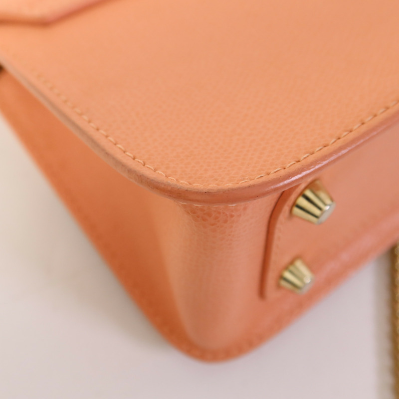 Furla 牛皮皮革Chain Shoulder Bag金扣鏈帶肩背袋-12