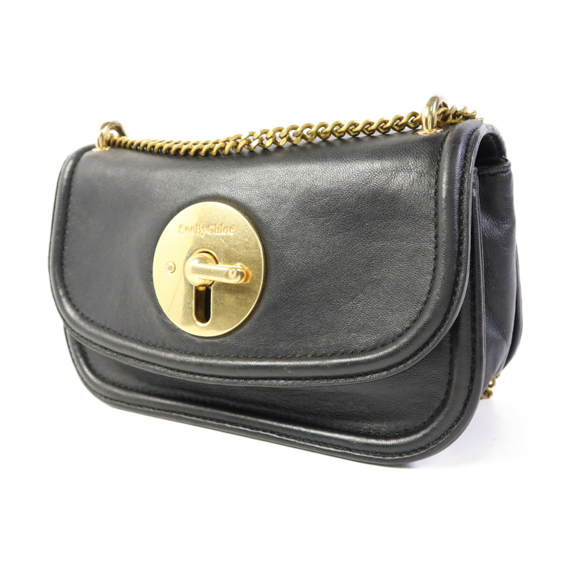 SEE BY CHLOE 牛皮皮革Chain Shoulder Bag金扣鏈帶肩背袋-2