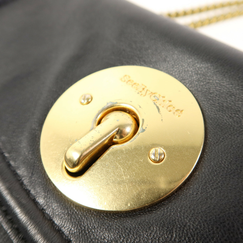 SEE BY CHLOE 牛皮皮革Chain Shoulder Bag金扣鏈帶肩背袋-11