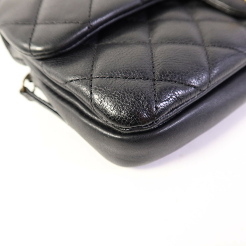 CHANEL 牛皮皮革Chain Shoulder Bag金扣鏈帶肩背袋-10