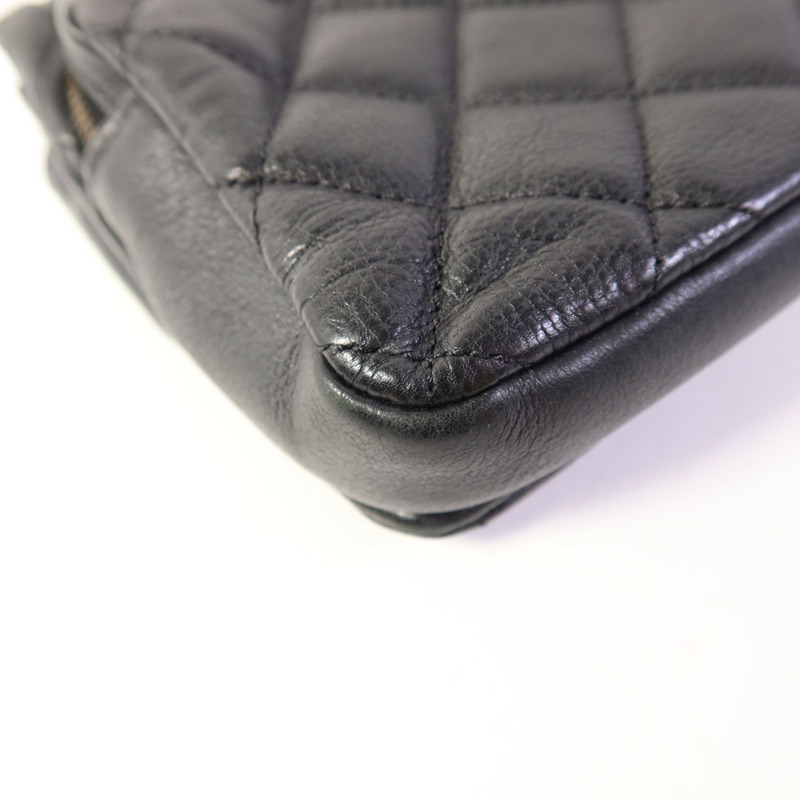 CHANEL 牛皮皮革Chain Shoulder Bag金扣鏈帶肩背袋-12