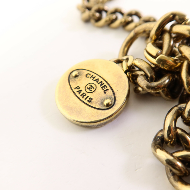 CHANEL 牛皮皮革Chain Shoulder Bag金扣鏈帶肩背袋-16