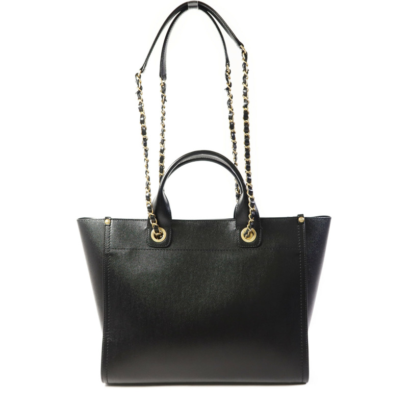 CHANEL 牛皮皮革Deauville金扣手挽肩背兩用袋-1