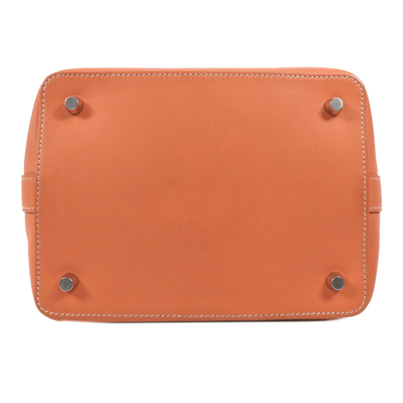 HERMES Swift皮革Toolbox 20銀扣手挽肩背兩用袋Crevette-3